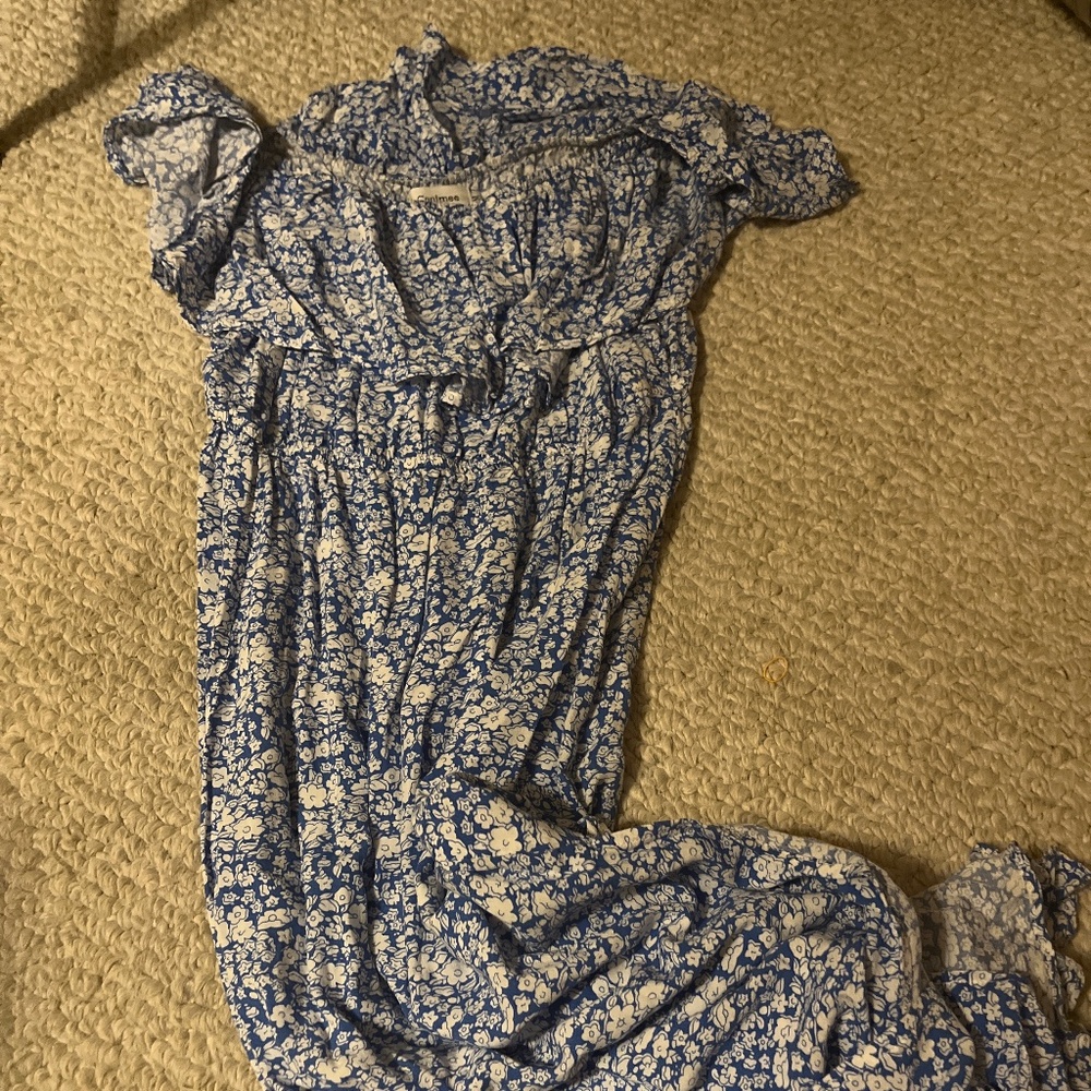 Cooler Blue floral off shoulder dress